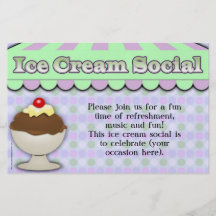 Helado púrpura/verde del Social del helado, de la  Tarjetas Informativas