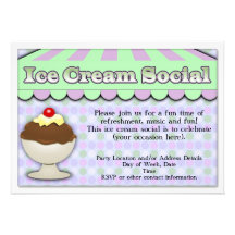 Helado púrpura/verde del Social del helado, de la  Invitacion Personalizada