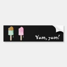 ¡Helado rosado, helado verde, Yum, yum! Etiqueta De Parachoque