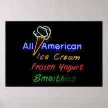 Helado Todo-Americano, yogurt congelado y Smoothie Posters