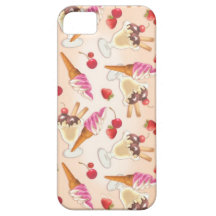 Helado y fresa de Kawaii iPhone 5 Case-Mate Carcasas