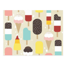 Helado y postales congeladas de las invitaciones
