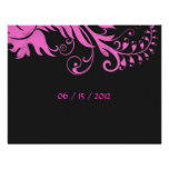Helecho rosado RSVP del movimiento en sentido vert invitaciones