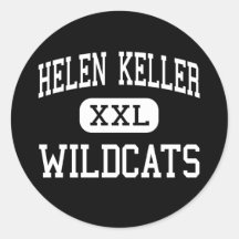 Helen Keller - gatos monteses - joven - Schaumburg Pegatina Redonda