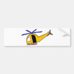 Helicóptero amarillo pegatina de parachoque