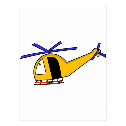 Helicóptero amarillo tarjeta postal