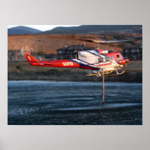 Helicóptero del cuerpo de bomberos de San Diego Posters