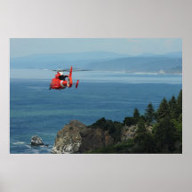 Helicóptero del delfín del guardacostas MH-65 Poster
