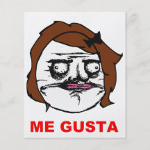 Hembra de Brown yo cara cómica Meme de la rabia de Tarjetas Informativas