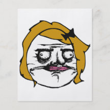 Hembra rubia yo cara cómica Meme de la rabia de Gu Tarjetón