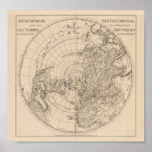 Hemisferio norte Mortier, Cornelio 1700 Poster
