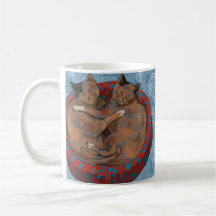 Henry y rubí: Gatos en el amor (taza del regalo)