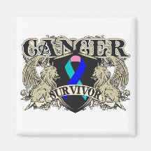 Heráldica para hombre del superviviente del cáncer imán para frigorifico