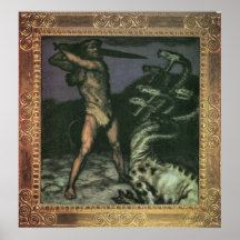 Hércules y el Hydra de Francisco von Stuck Posters