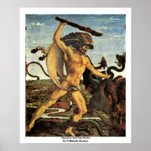 Hércules y el Hydra de Pollaiuolo Antonio Posters