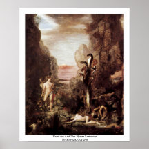 Hércules y el Hydra Lernaean de Moreau, Gustavo Poster