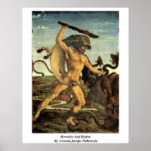 Hércules y Hydra de Antonio Jacopo Pollaiuolo Poster