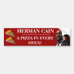 Herman Caín: Una pizza en cada fondo del rojo del  Pegatina De Parachoque