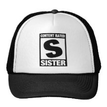 Hermana clasificada contenta gorros bordados