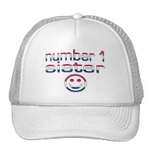 Hermana del número 1 en colores de la bandera amer gorro
