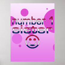 Hermana del número 1 en colores de la bandera amer posters