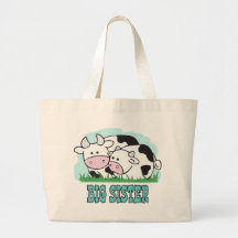 Hermana grande de las vacas lindas bolsas lienzo