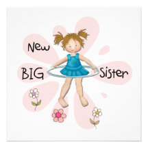 Hermana grande del aro de Hula nueva Invitaciones Personalizada