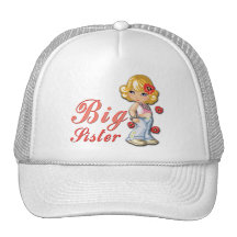 Hermana grande y flores gorros bordados