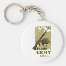 Hermana orgullosa del ejército llavero personalizado