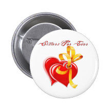 Hermanas para nunca los corazones pins