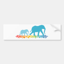 Hermanos de caminar del elefante pegatina de parachoque