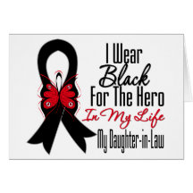 Héroe de la cinta del cáncer de piel mi nuera tarjetas