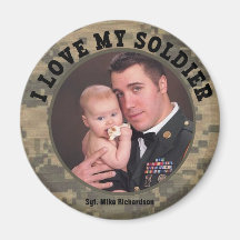Héroe militar: Amo mi marco de la foto del soldado Imán De Frigorífico