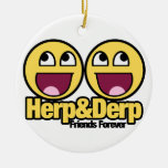 Herp y Derp sonrientes impresionantes Adorno De Navidad
