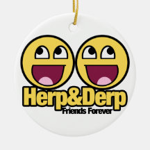 Herp y Derp sonrientes impresionantes Adorno De Navidad
