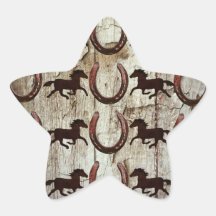 Herraduras de los caballos en los regalos de mader calcomanias forma de estrella