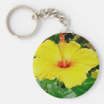 Hibisco amarillo llaveros personalizados