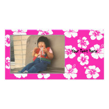 Hibisco rosado adaptable Photocard Tarjeta Fotográfica
