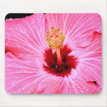 Hibisco rosado alfombrilla de ratones