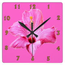 Hibisco rosado Wallclock