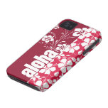 Hibisco tropical de Fuschia; Hawaiana iPhone 4 Case-Mate Coberturas