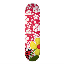 Hibisco tropical de Fuschia; Mariquita Monopatín Personalizado