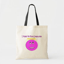 Hice mi primera comunión smiley rosado grande bolsas