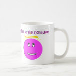 Hice mi primera comunión smiley rosado grande taza