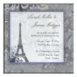 Hielo escocés del cardo de la torre Eiffel metálic Invitación Personalizada