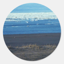 Hielo marino de la bahía de Espenberg Pegatina Redonda
