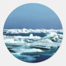 Hielo marino del llano costero del refugio ártico etiquetas redondas