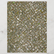 Hierba y hojas caidas en la pavimentación de bloqu tarjetas publicitarias