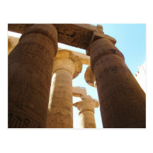 Hieroglyphics en pilares en los templos de Karnak Tarjeta Postal