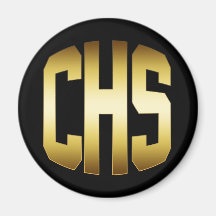 HIGH SCHOOL SECUNDARIA - ORO Y CHS NEGRO IMAN